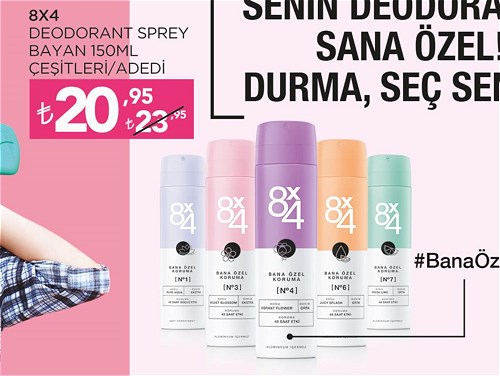 8x4 Deodorant Sprey Bayan 150 ml Çeşitleri image