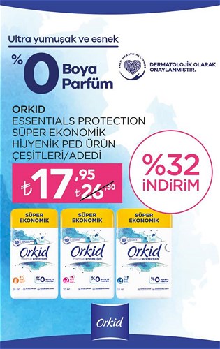 Orkid Essential Protection Süper Ekonomik Hijyenik Ped Ürün Çeşitleri/Adedi image