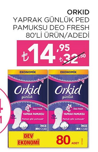 Orkid Yaprak Günlük Ped Pamuksu Deo Fresh 80'li  image