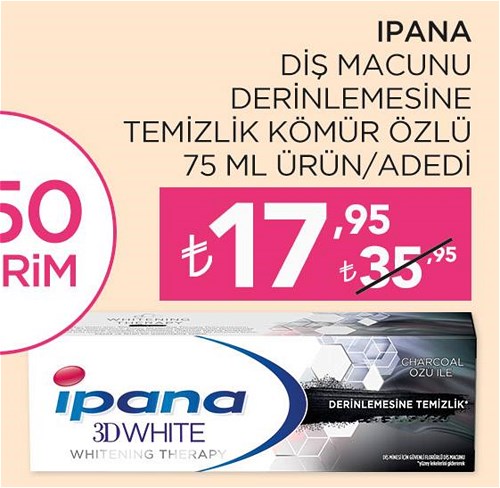 Ipana Diş Macunu Derinlemesine Temizlik Kömür Özlü 75 ml image