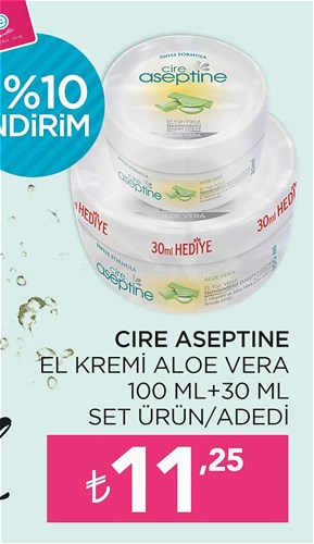 Cire Aseptine El Kremi Aloe Vera 100 ml+30 ml Set image