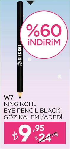 W7 King Kohl Eye Pencil Black Göz Kalemi image