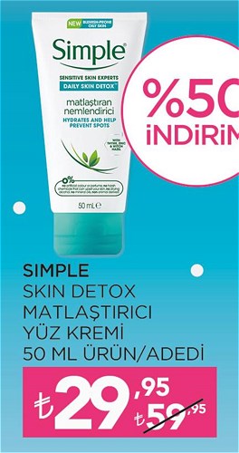 Simple Skin Detox Matlaştırıcı Yüz Kremi 50 ml image