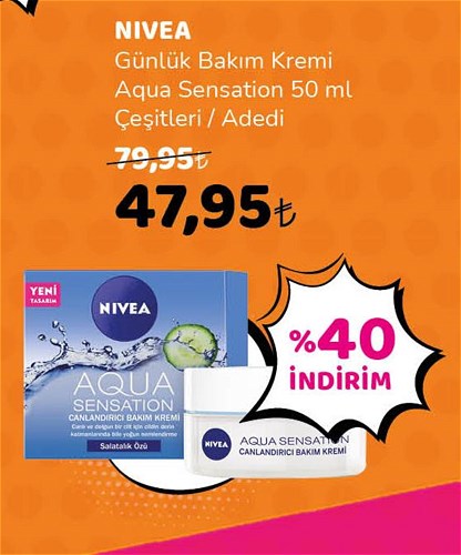 Nivea Günlük Bakım Kremi Aqua Sensation 50 ml Çeşitleri / Adedi image