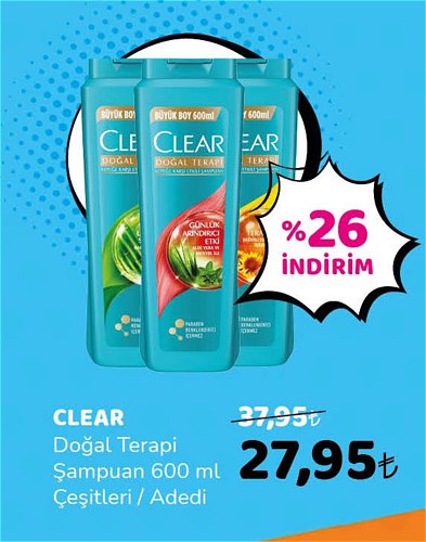 Clear Doğal Terapi Şampuan 600 ml Çeşitleri / Adedi image