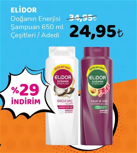 Elidor Doğanın Enerjisi Şampuan 650 ml Çeşitleri / Adedi image