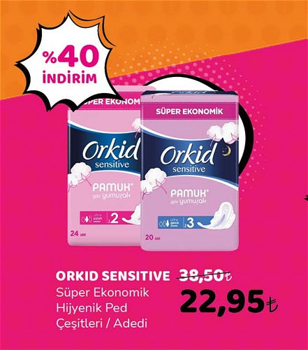 Orkid Sensitive Süper Ekonomik Hijyenik Ped Çeşitleri / Adedi image