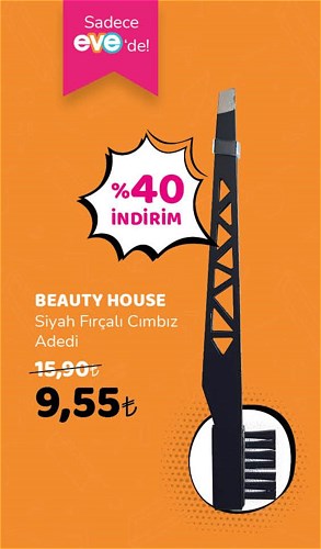 Beauty House Siyah Fırçalı Cımbız image