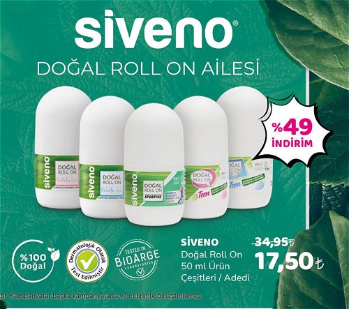 Siveno Doğal Roll On 50 ml Ürün Çeşitleri / Adedi image