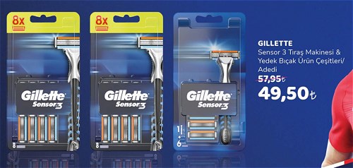 Gillette Sensor 3 Tıraş Makinesi & Yedek Bıçak Ürün Çeşitleri / Adedi image