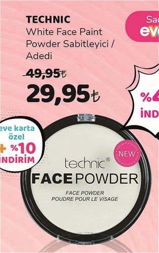 Technic White Face Paint Powder Sabitleyici  image