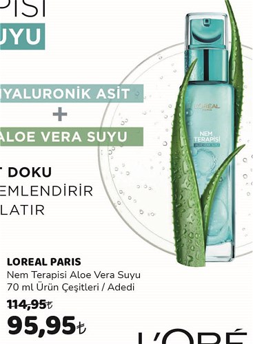 Loreal Paris Nem Terapisi Aloe Vera Suyu 70 ml Ürün Çeşitleri image