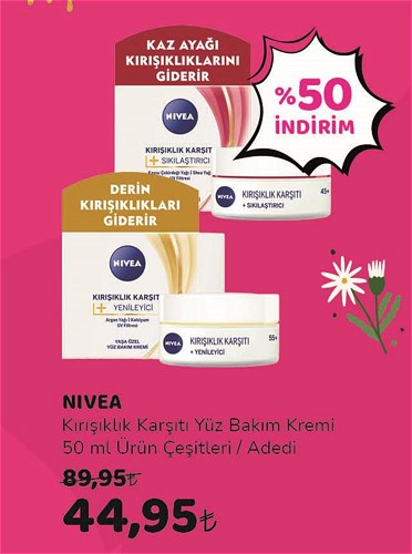 Nivea Kırışıklık Karşıtı Yüz Bakım Kremi 50 ml Ürün Çeşitleri / Adedi image