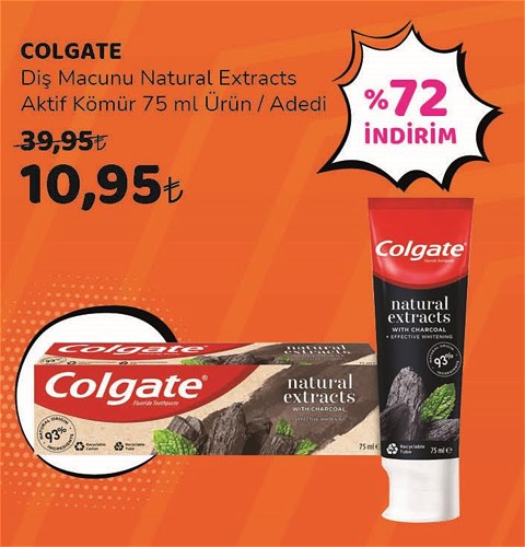 Colgate Diş Macunu Natural Extracts Aktif Kömür 75 ml image