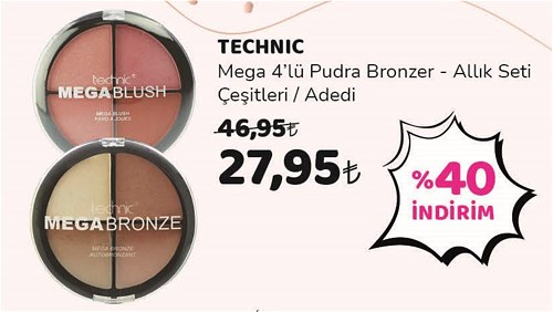 Technic Mega 4'lü Pudra Bronzer-Allık Seti Çeşitleri image