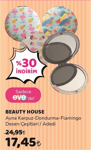 Beauty House Ayna Karpuz-Dondurma-Flamingo Desen Çeşitleri/Adet image