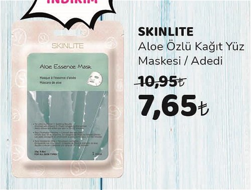 Skinlite Aloe Özlü Kağıt Yüz Maskesi image