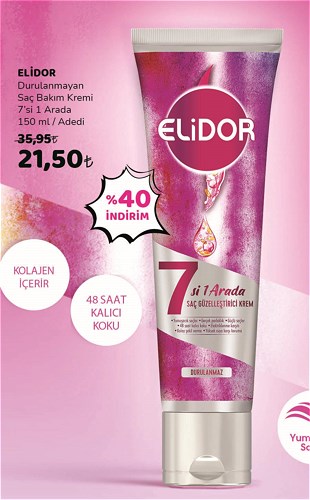 Elidor Durulanmayan Saç Bakım Kremi 7'si 1 Arada 150 ml image