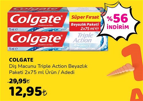 Colgate Diş Macunu Triple Action Beyazlık Paketi 2x75 ml image