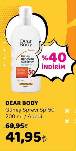 Dear Body Güneş Spreyi Spf50 200 ml image