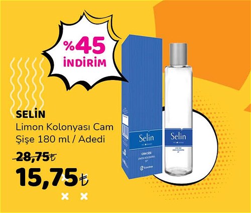 Selin Limon Kolonyası Cam Şişe 180 ml image