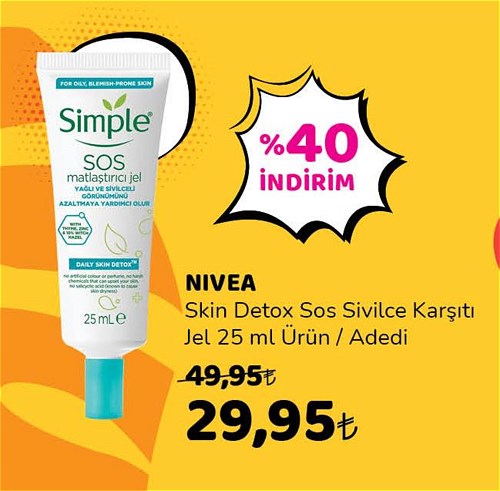 Nivea Skin Detox Sos Sivilce Karşıtı Jel 25 ml image