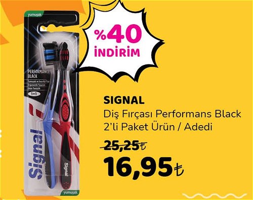 Signal Diş Fırçası Performans Black 2'li image