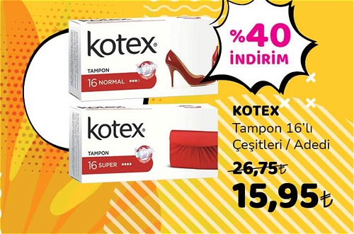 Kotex Tampon 16'lı Çeşitleri/Adedi image