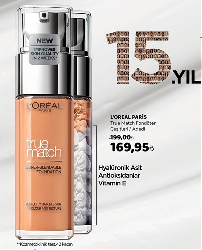 Loreal Paris True Match Fondöten Çeşitleri/Adedi image