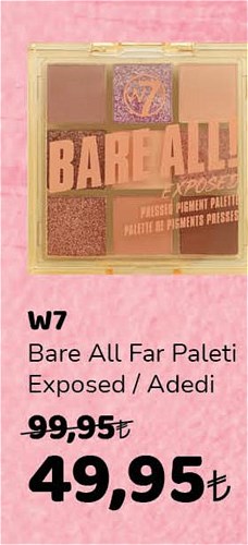 W7 Bare All Far Paleti Exposed image