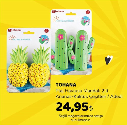 Tohana Plaj Havlusu Mandalı 2'li Ananas-Kaktüs Çeşitleri/Adedi image