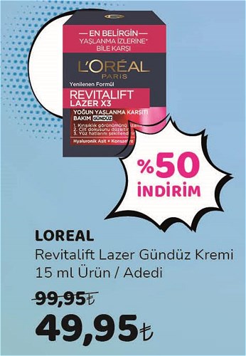 Loreal Revitalift Lazer Gündüz Kremi 50 ml image