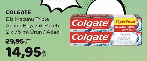 Colgate Diş Macunu Triple Action Beyazlık Paketi 2x75 ml image