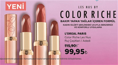 Loreal Paris Color Riche Les Nus Ruj Çeşitleri/Adedi image