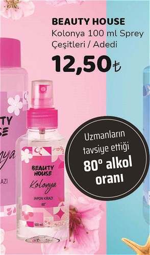 Beauty House Kolonya 100 ml Sprey Çeşitleri image