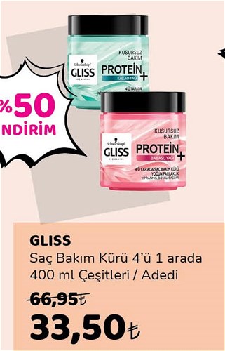 Gliss Saç Bakım Kürü 4'ü 1 Arada 400 ml Çeşitleri image