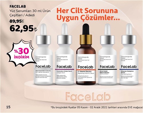 Facelab Yüz Serumları 30 ml Çeşitleri image