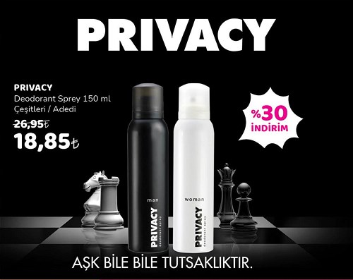 Privacy Deodorant Sprey 150 ml Çeşitleri image