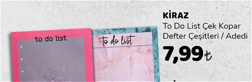 Kiraz To Do List Çek Kopar Defter Çeşitleri/Adet image