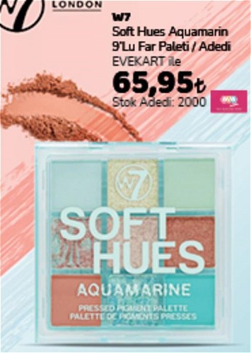 W7 Soft Hues Aquamarin 9'lu Far Paleti image