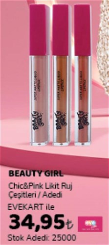 Beauty Girl Chic&Pink Likit Ruj Çeşitleri image
