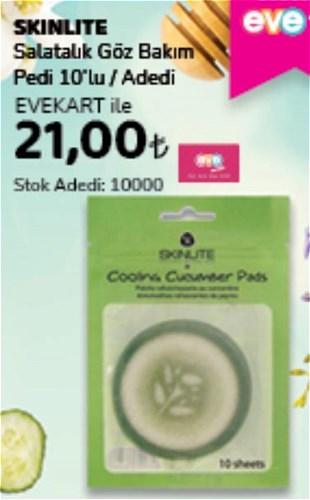 Skinlite Salatalık Göz Bakım Pedi 10'lu image