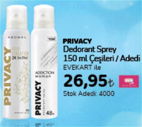 Privacy Deodorant Sprey 150 ml Çeşitleri / Adedi image