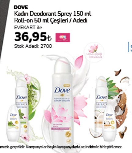 Dove Kadın Deodorant Sprey 150 ml / Roll-on 50 ml Çeşitleri image