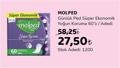 Molped Günlük Ped Süper Ekonomik Yoğun Koruma 60'lı image