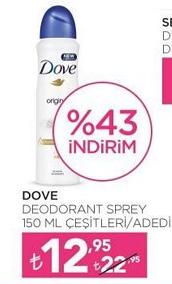 Dove Deodorant Sprey 150 Ml Çeşitleri/Adedi image