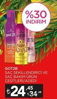 Got2b Saç Şekillendirici ve Saç Bakım Ürün Çeşitleri/Adedi image