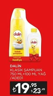 Dalin Klasik Şampuan 750 Ml + 100 Ml Yağ image