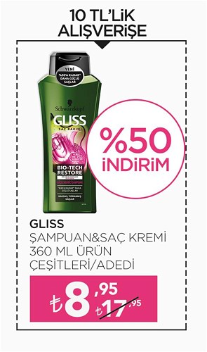 Gliss Şampuan/Saç Kremi 360 ml Çeşitleri image