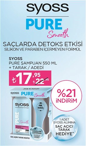 Syoss Pure Şampuan 550 ml+Tarak image